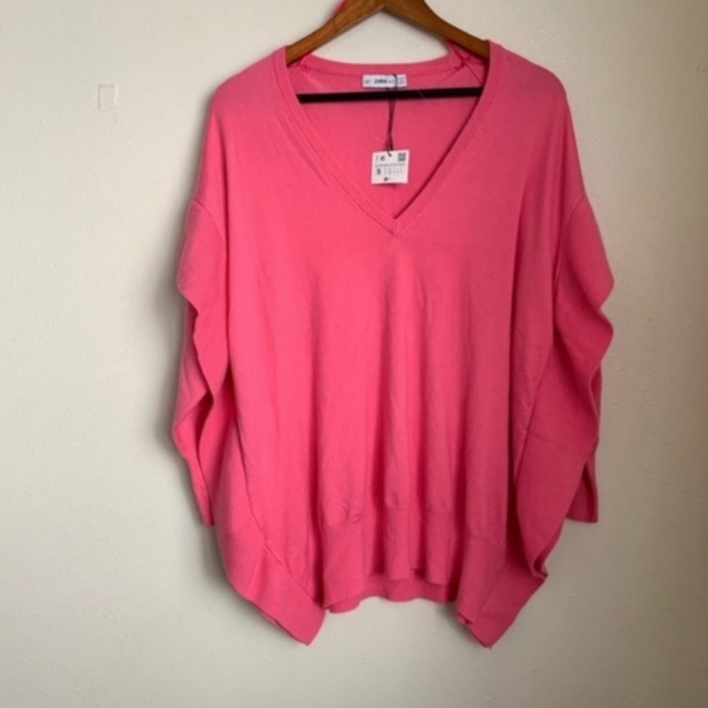 NWT Zara Pink Ruffle Sweater - Picture 5 of 7